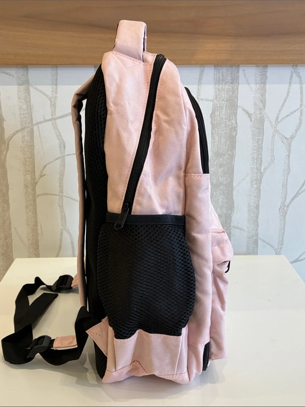 Personalized Pink Kids Backpack with Patch Details